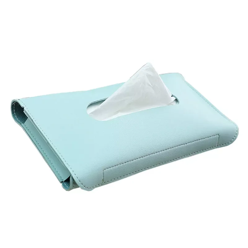 

1 Pcs Car Tissue Box Towel Sets Car Sun Visor PU Leather Tissue Box Holder Auto Interior Storage Decoration Car Interio