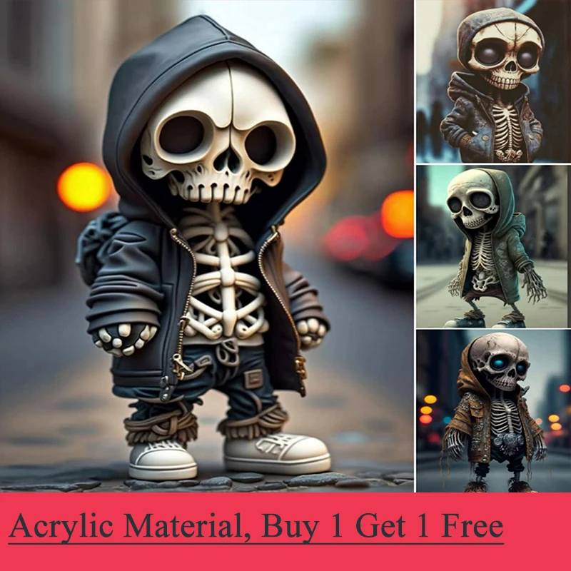 

New Cool Skeleton Figurines for Home Halloween Decoration Ornament Skeleton Doll Miniatures Room Decor Figurine Desk Accessories