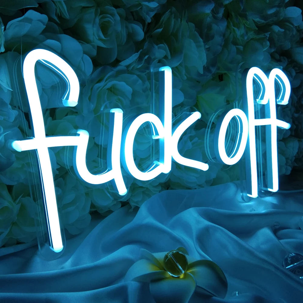 

Wholesale Fuck Off LED Letters Neon Dimmable Bedroom Night Light Internet Cafe Ballroom Background Wall Decor Lamps Angry Words