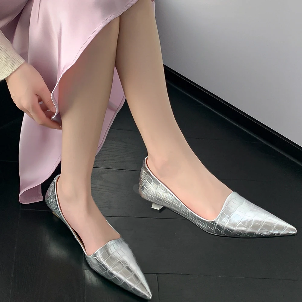 Cialisa Pointed Toe Women Shoes 2023 Spring Pumps Genuine Leather Handmade Party Dress Low Heels Female Footwear Size 33-40 New