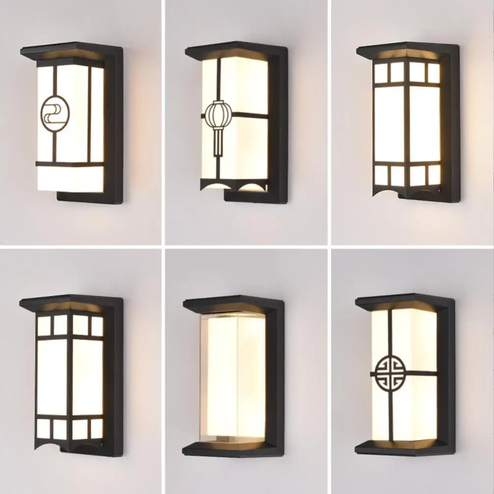 

Новая китайская уличная Водонепроницаемая настенная лампа, внешняя стенка, двор, вилла, длинная полоса, вход, столб, балкон, настенная лампа