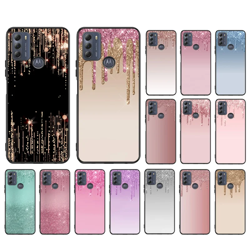 

Dripping Glitter Pink Case for Motorola Moto E32 E20 E40 G22 G52 G20 G30 G100 G60 G50 G10 GPure GStylus G9 One Action Macro