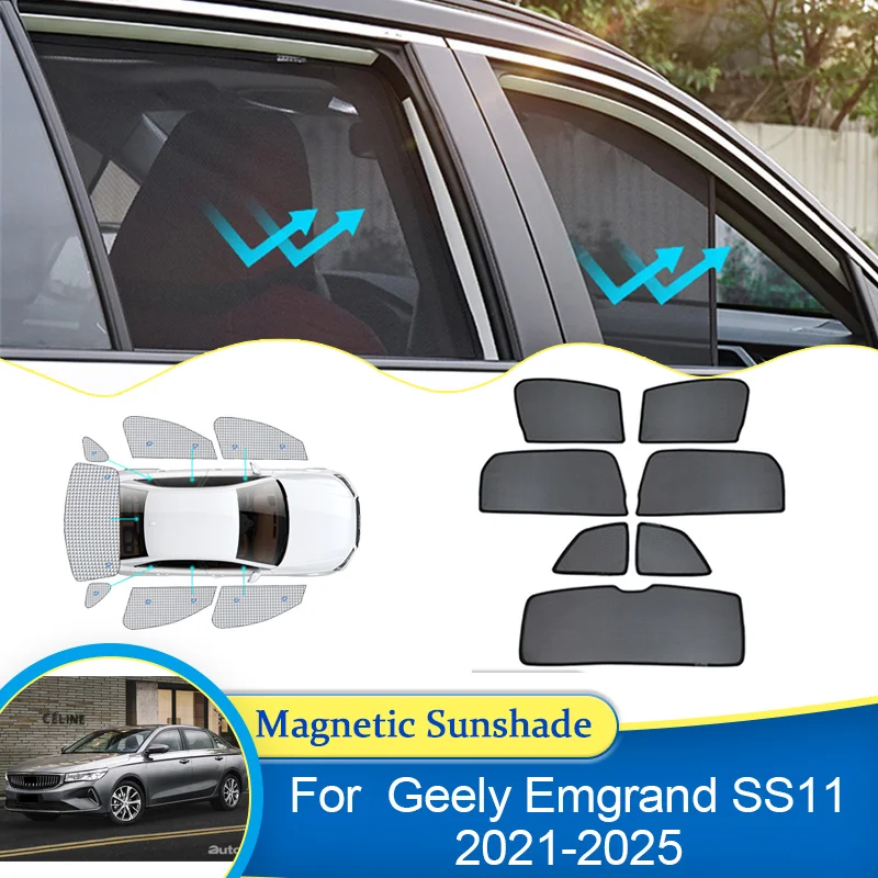 Для Geely Emgrand SS11 2021 2022 2023 2024 2025 Солнцезащитная шторка затеняющая окно козырек шторы
