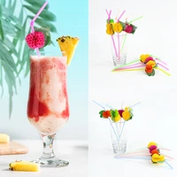 1020pcs colorful 3d fruit honeycomb plastic straws cocktail drinking straws hawaiian summer beach luau party wedding decoration