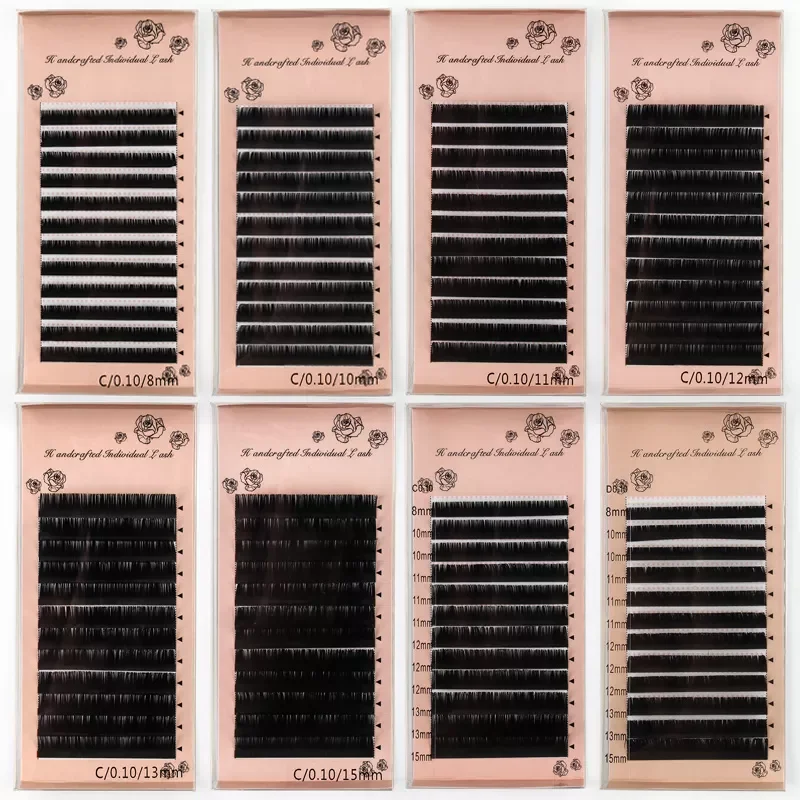 

NEW2023 Eyelash Extensions Natural C/D Curl Soft Wispy Individual False Lashes Professional Make up Tool Cilia Faux Cils