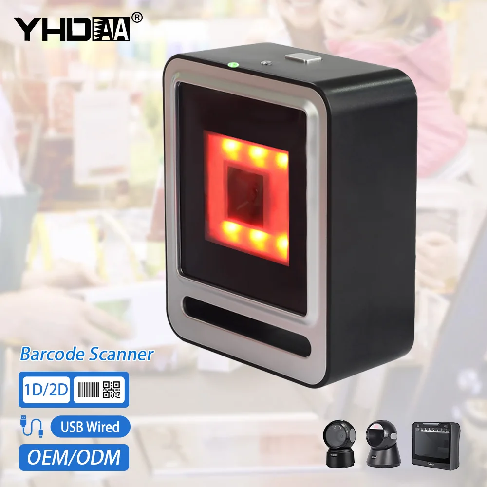Фото YHD-9200D Настольный сканер QR-кода Всенаправленный автоматический USB QR-захват громкой связи CMOS штрих-код со ПК-планшета №1