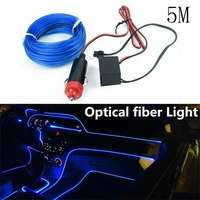 5m 16ft auto car interior atmosphere wire strip 12v blue light led decor lamp accessories decoration interior light parts