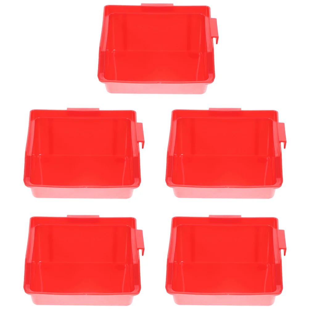 

5 Pcs Storage Box Garage Organizers Tool Component Stackable Bins Overhead Warehouse Rack Abs Shelving Home Organizing