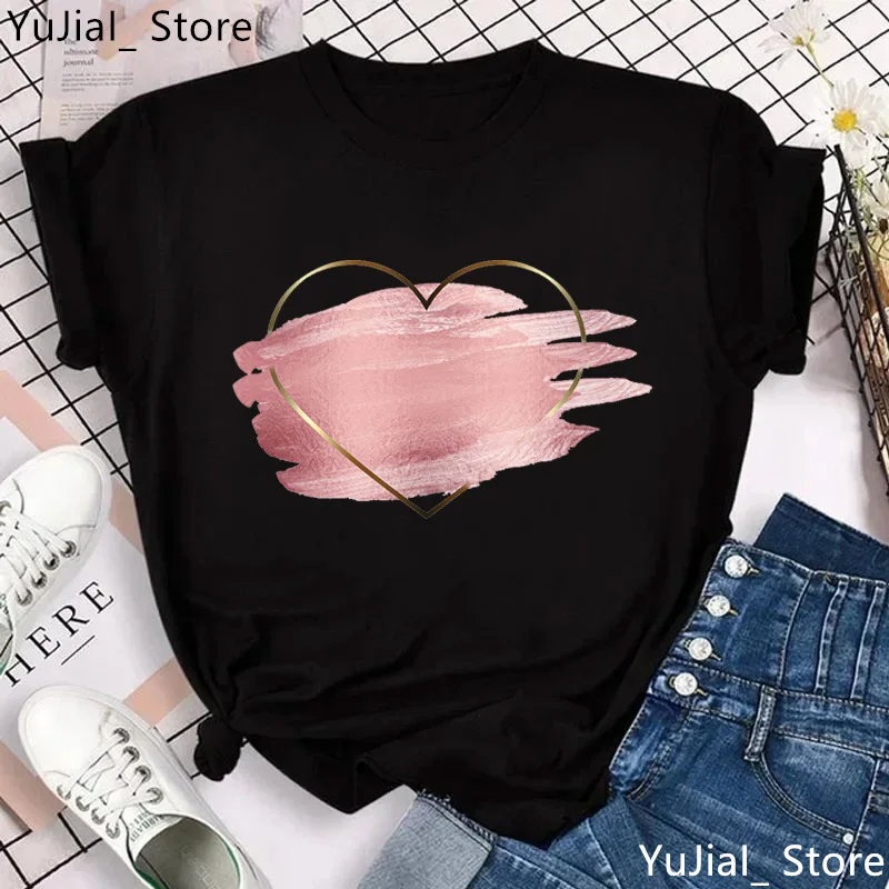 Футболка ЛГБТ с принтом радужного сердца летний топ женская футболка Милая для