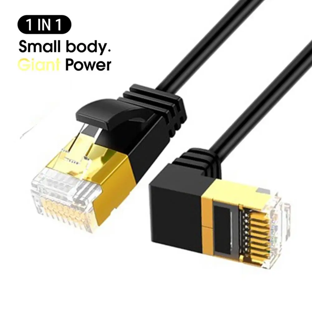 

Сетевой кабель с вертикальным и поворотным шнуром, 10-гигабитный двухэкранированный бытовой высокоскоростной сетевой кабель из чистой меди...