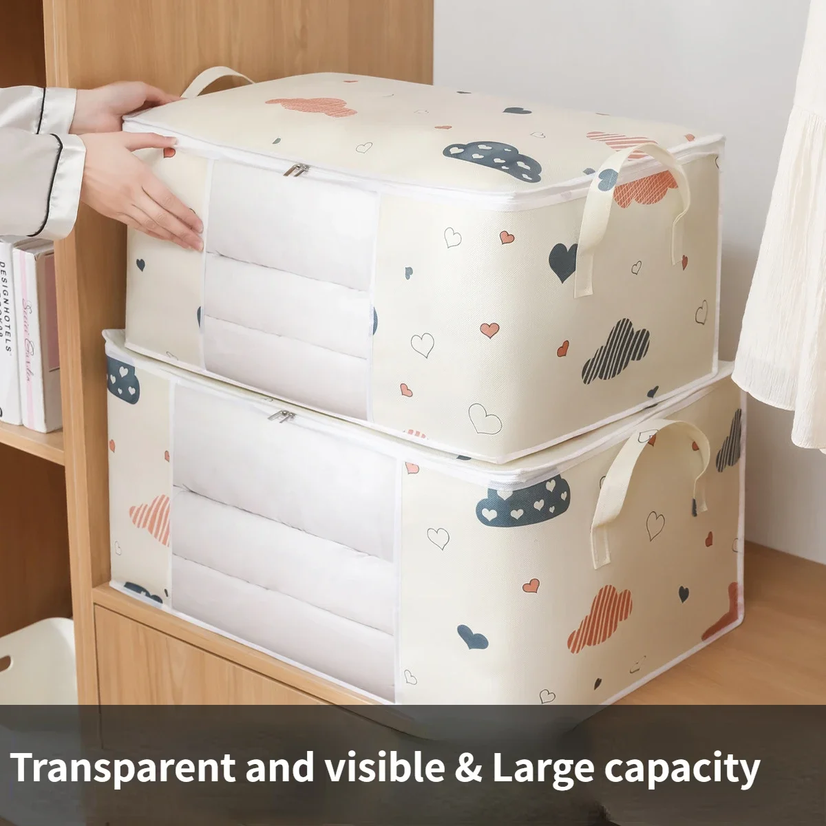 

Household Blanket Zipper Sorting Bags Moving Bag Large Capacity Quilt Storage Bag Dust-proof Wardrobe Quilt Clothes Organizer