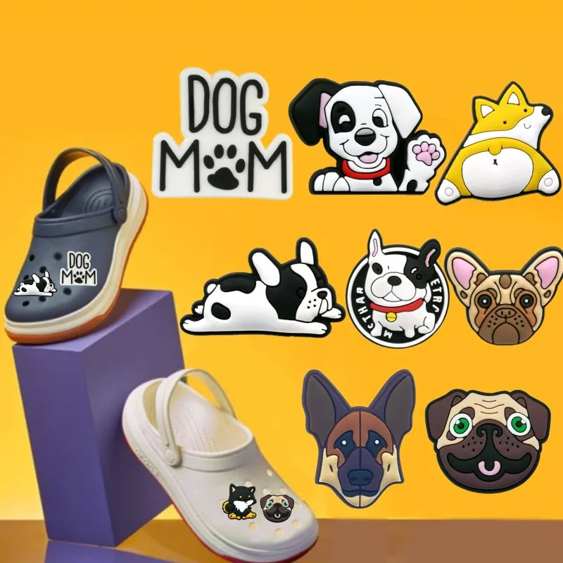 1pcs Cute Dogs Shoe Accessories Husky Shoe Charms Corgi Clog Pins French Bulldog Pug German Shepherd Shoe Decorations