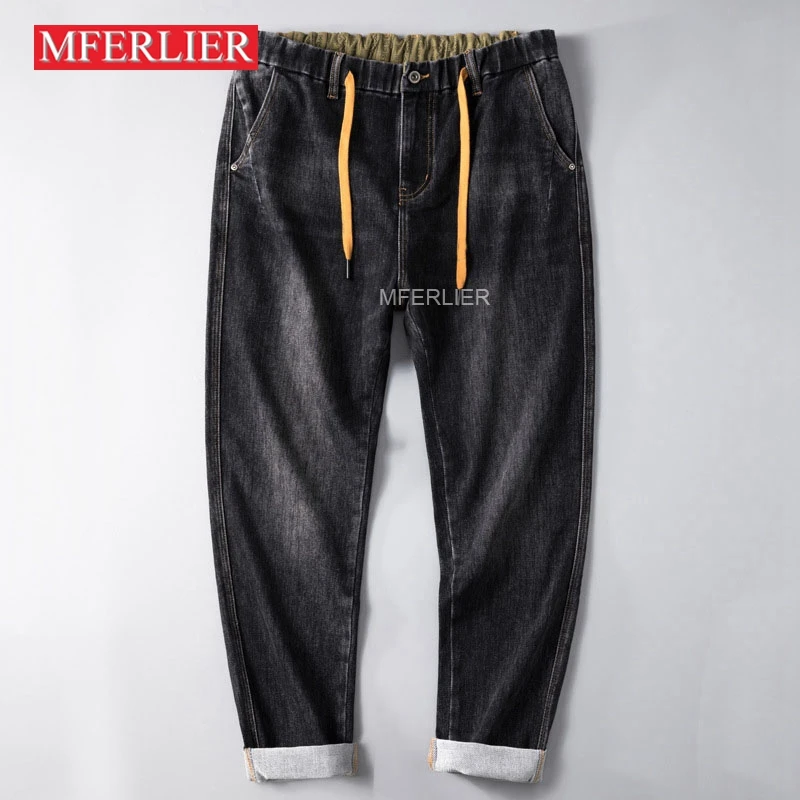 Autumn Spring Large Size Jeans For Men Cotton Loose Trousers 44 46 48