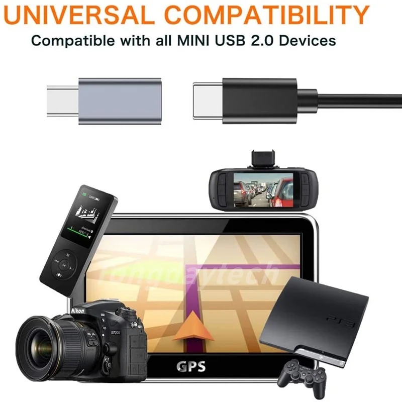 Металлический Универсальный Otg мини 5-контактный USB-адаптер B штекер на USB Тип C