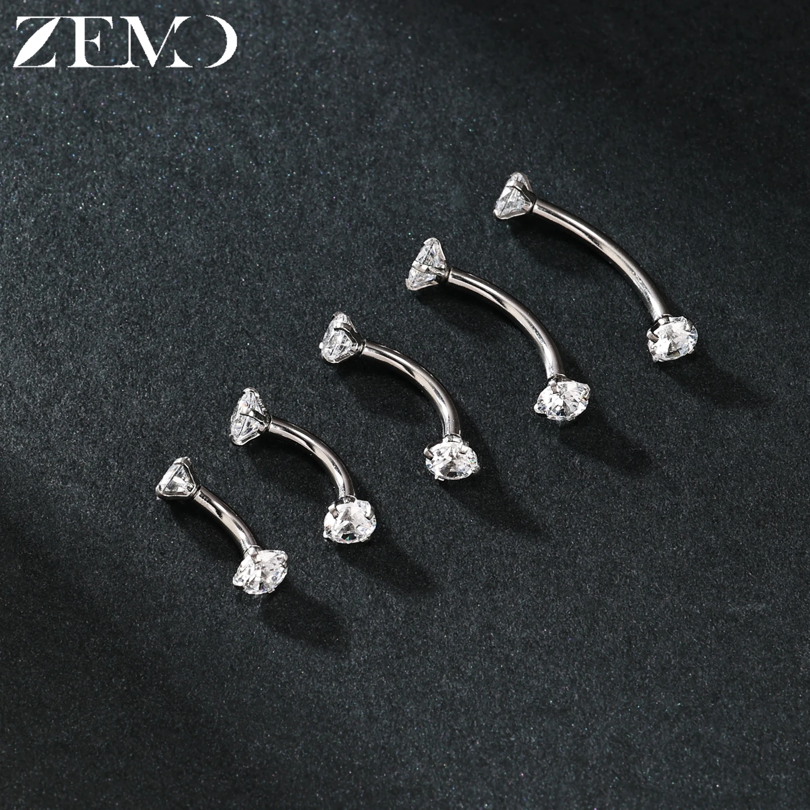 Фото ZEMO 1 шт. 14/16G Кольцо для брови из нержавеющей стали с внутренней резьбой, изогнутый барбелл, кольцо для пупка, серьга для пирсинга хряща, украшение 6-16 мм №5