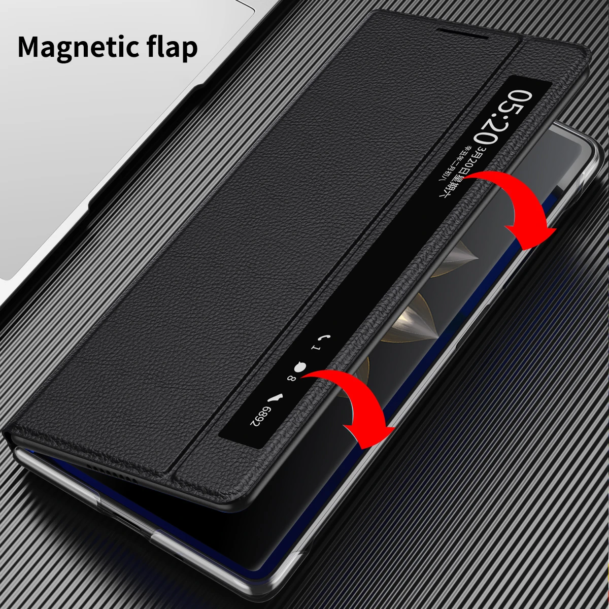 RENGEZ Smart Windows складной чехол для Honor Magic V2 шарнирный защитный кожаный с подставкой в