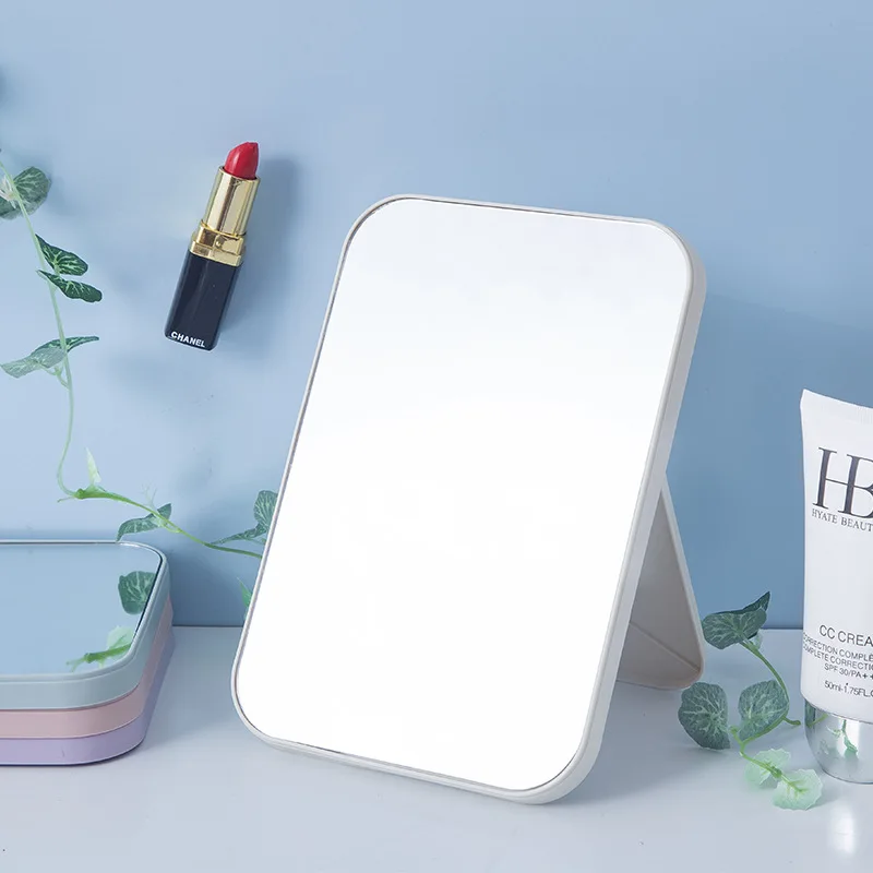 

HD Makeup Mirror Desktop Simple Dressing Mirror Square Princess Mirror Simple Folding Portable Makeup Mirror