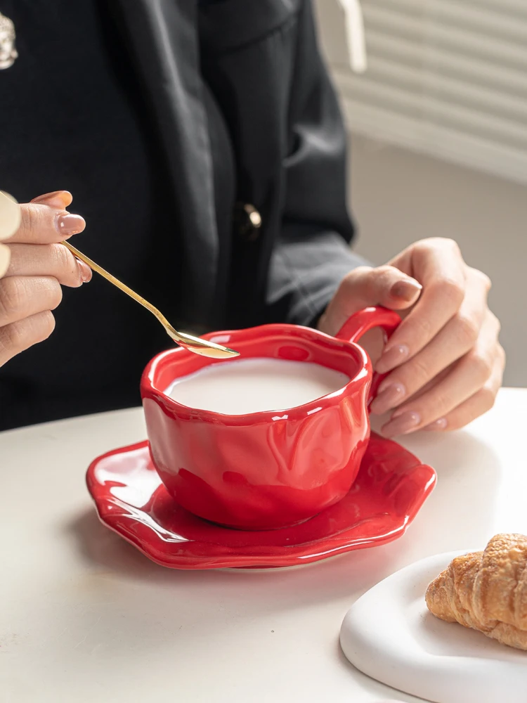 Креативная кофейная чашка ручной работы и набор тарелок домашняя для