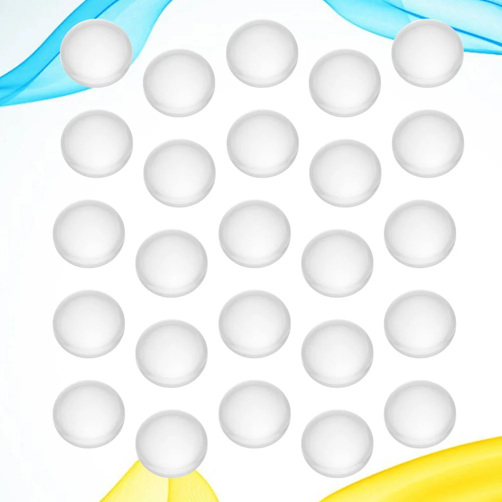 

50 Pcs Porcelain Cabochons Round Glass Clear Dome Nativity Accessories Confetti Mosaic Tiles Crafting