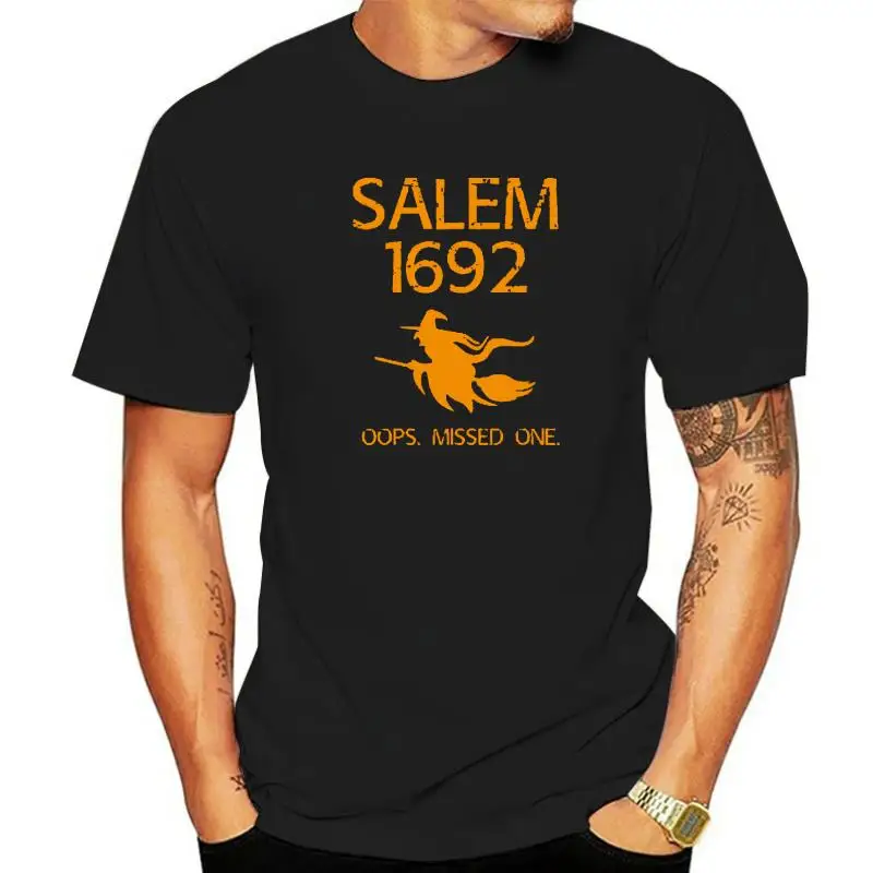 

Salem Witch Trials Funny Oops Missed One Halloween Gift T-Shirt Tops Tees Graphic Kawaii Cotton Male Top T-Shirts Design