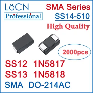 LOCN 2000PCS SS12 SS13 1N5817 1N5818 SMA DO-214AC 20V 30V 1A High Quality Big Chip