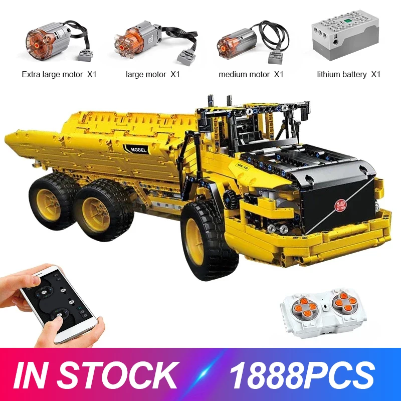 

MOULD KING 17010 High-Tech The APP RC Motorized Dump Truck MOC-8002 Model Building Blocks Bricks Puzzle Toy Birthday Gifts