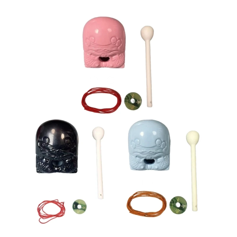 

Q0KB Small Wooden Fish Beating Decompression Office Meditation Percussion Instrument