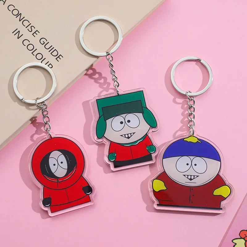 South Cartoon Park Anime Key Chain Stan Kyle Kenny Backpack Decorative Pendant Jewelry Children Birthday Gifts Toys