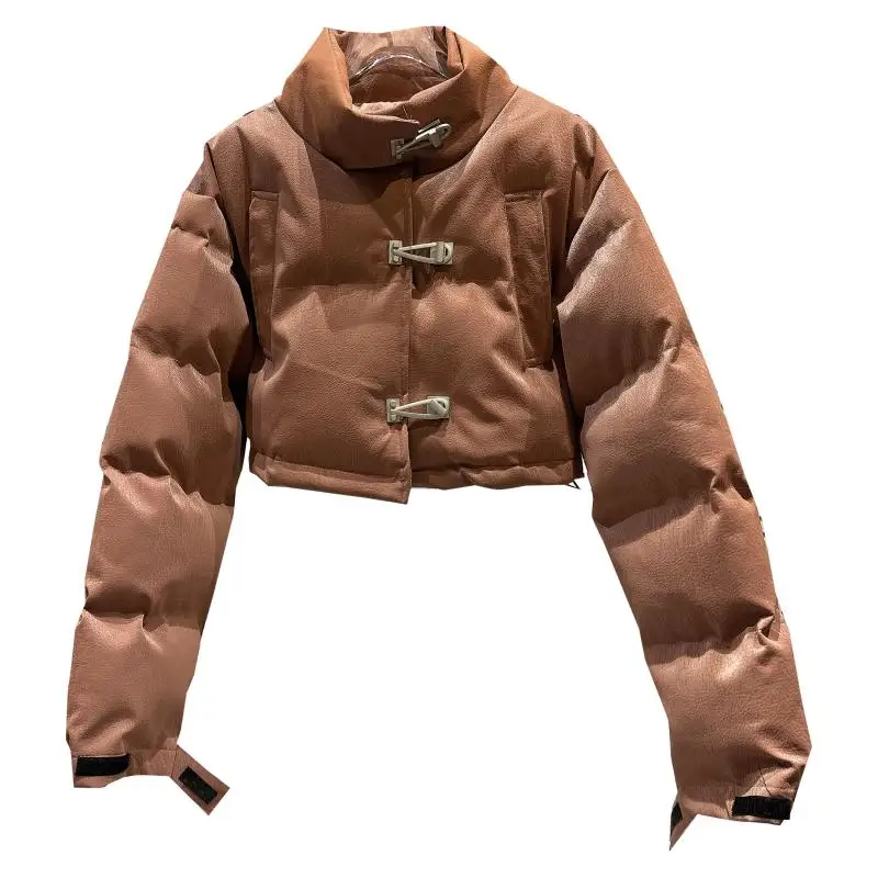Winter Jacket for Women Thicken Short Parkas Warm Fashion PU Leather Coats Black Cotton Padded Female Casaco Feminino 2022