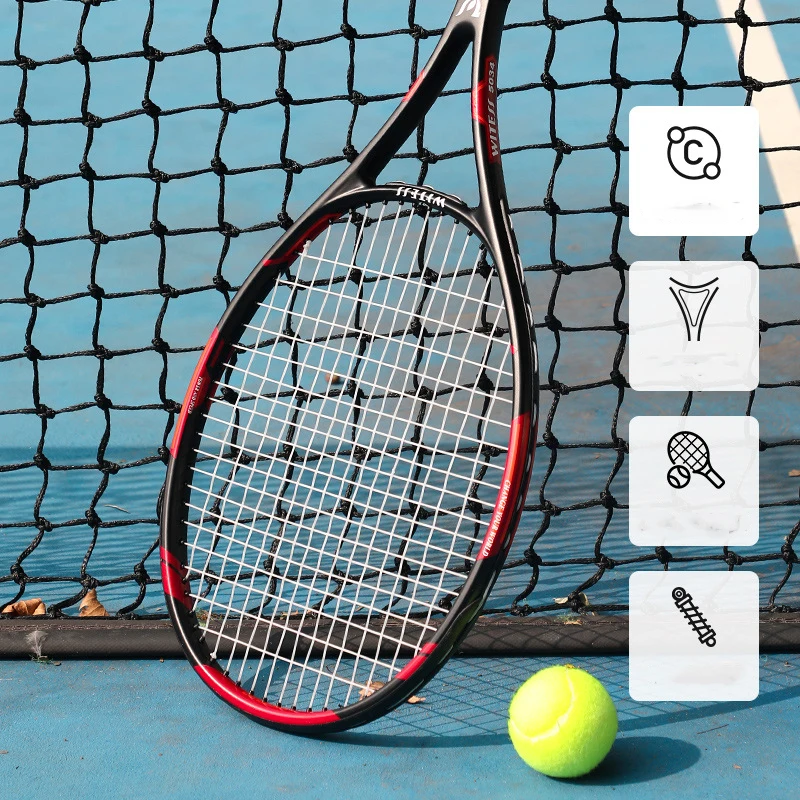 

Carbon Tennis Racket Single Beginner Tennis Trainer For College Students With Double Line Rebound Set