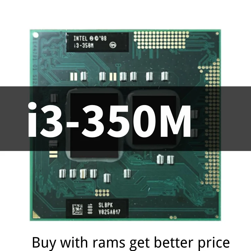 

Intel Core i3-350M i3 350M SLBU5 SLBPK 2.2 GHz Dual-Core Quad-Thread CPU Processor 3M 35W Socket G1 / rPGA988A