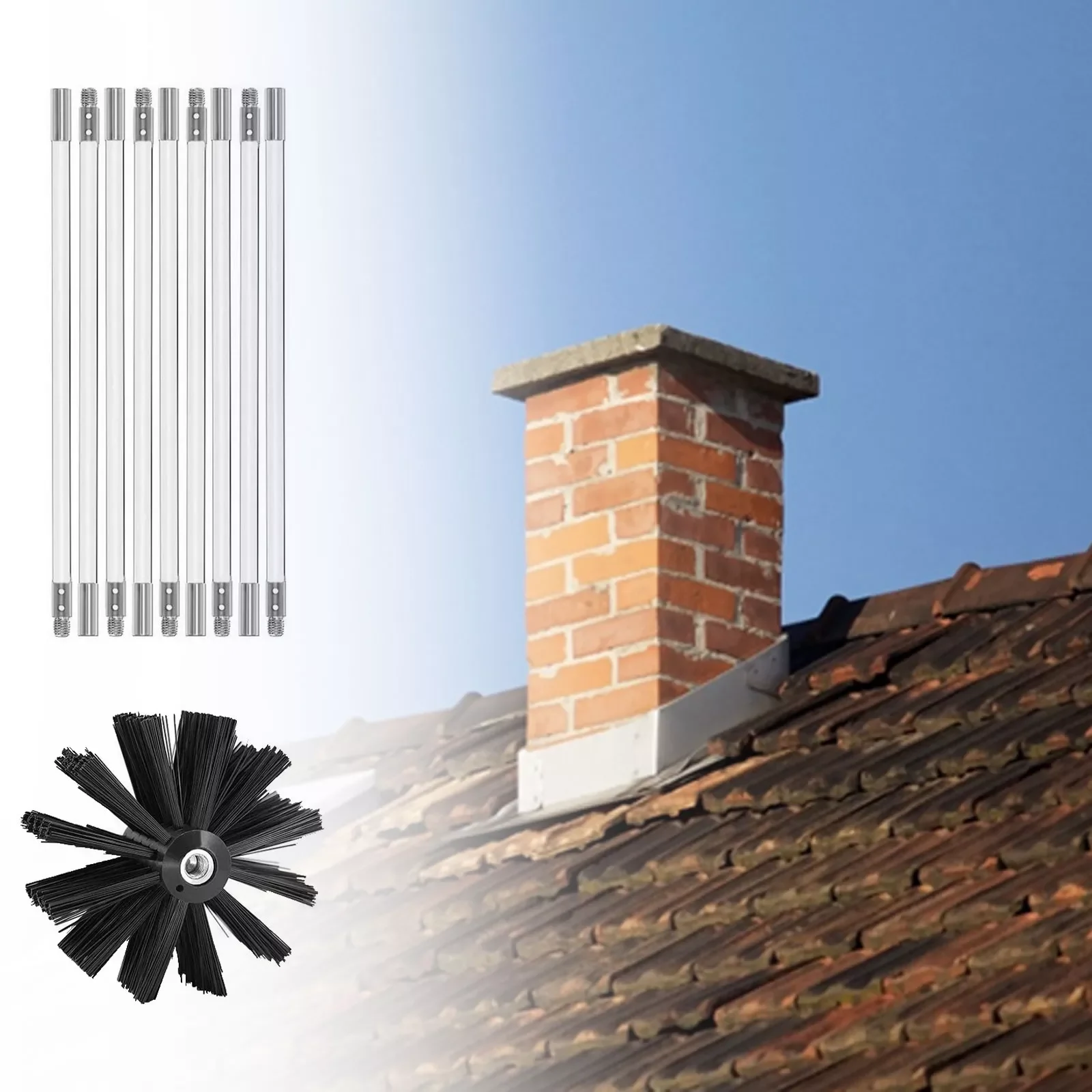 

Chimney Brush Professional Chimney Cleaning Tool Kit Nylon Sweeping Tool Kit Flexible Nylon Rods Trash Tool Kit Chimney Cleaning