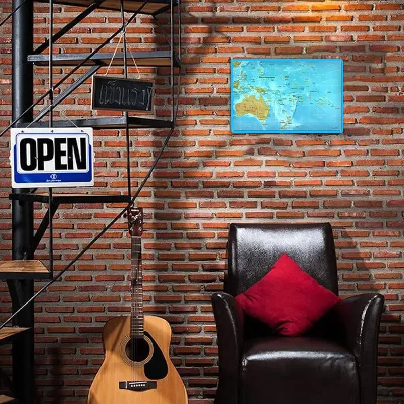 Карта Океании металлический постер клубный Американский Ретро знак Жестяная