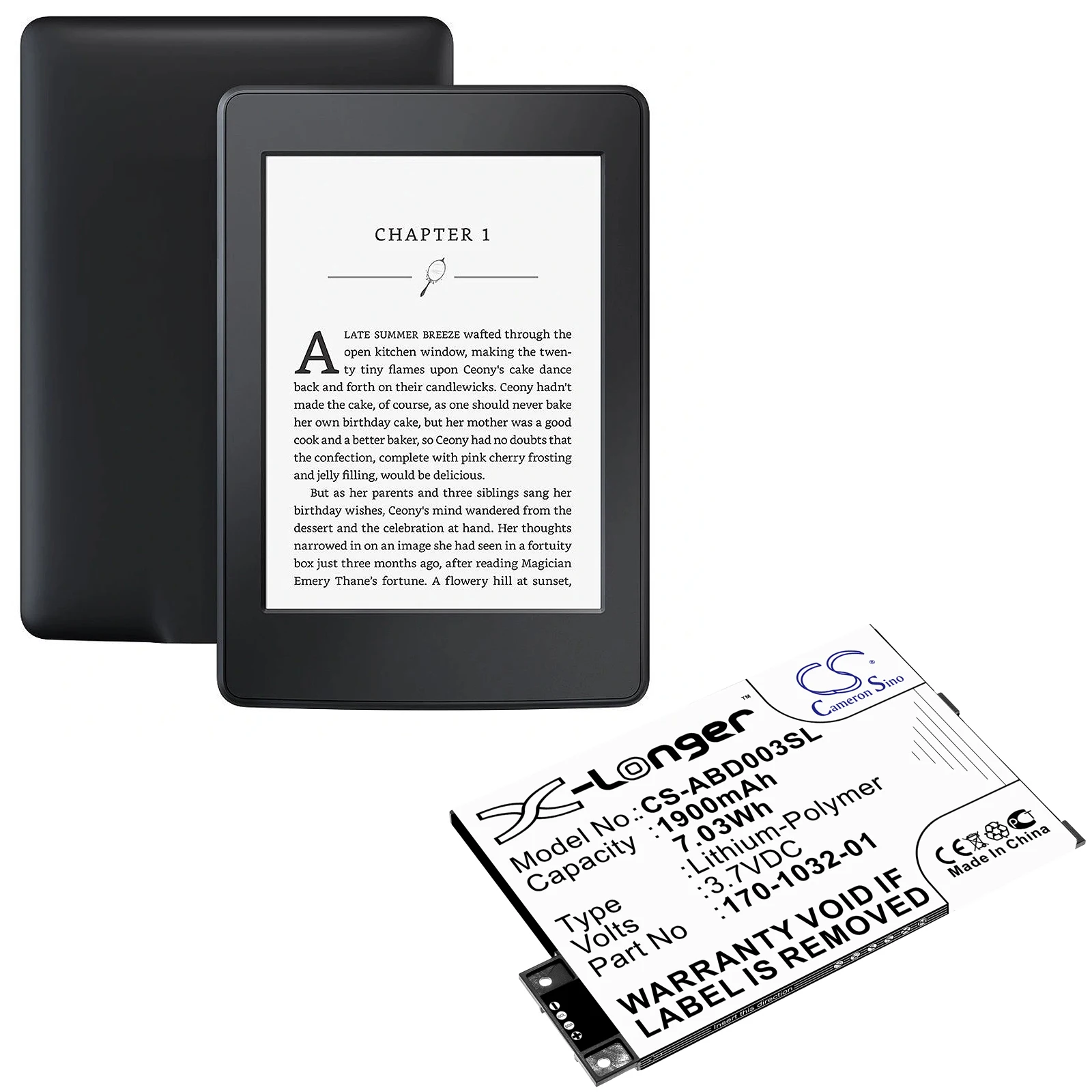 Сменный аккумулятор для Amazon Kindle 3 Wi-Fi 3G графит III 170-1032-00 GP-S10-346392-0100