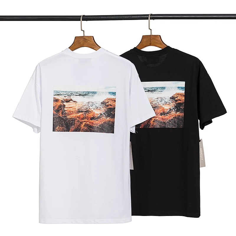

ESSENTIALS 100% 1:1 Men's Women's Cotton Loose T-shirt Digital Print Hip Hop Streetwear Short Sleeve Black T-shirt New 2021