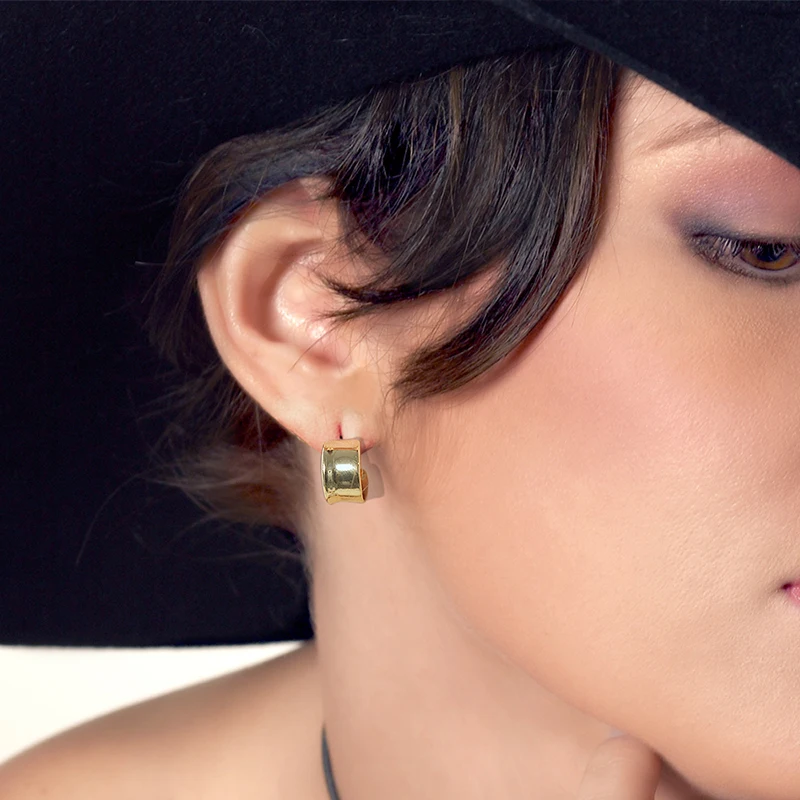 

Korean Woman Simple trend C-shaped Earring temperament wild geometric multi-layer new copper Ear Studs For Ms Girl lady earrings