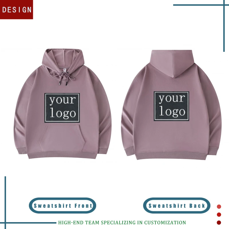 

Customizable 280g Twill Pattern Tracksuit Couple's Hooded Sweater Solid Color Blank Light Board Guard 80% Cotton Hoodie For Men