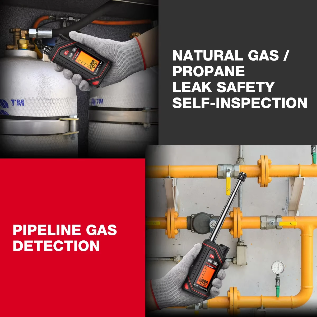 HABOTEST HT58Pro Детектор горючих газов со звуковой и световой сигнализацией 0-9999 ppm