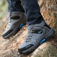 mountaineering shoes men high top large hiking outdoor travel shoes breathable casual non slip thick soled shoes sports sneakers