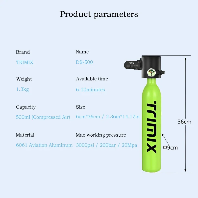 Резервуар для плавания Trimix с маской подводного объемом 0 5 л оборудование