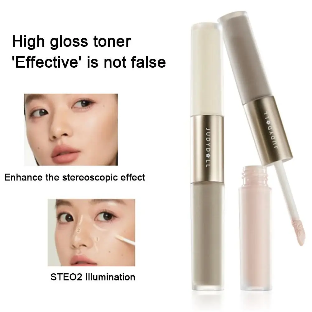

Dual Head Highlighter Contouring Liquid Matte High Stick Shadow Cosmetics Canal Shadow Beauty Gloss Lacrimal Makeup Nose E7I3