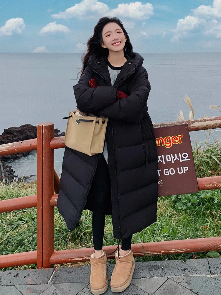 Длинный пуховик корейской серии зимняя женская куртка 2024 новая модная