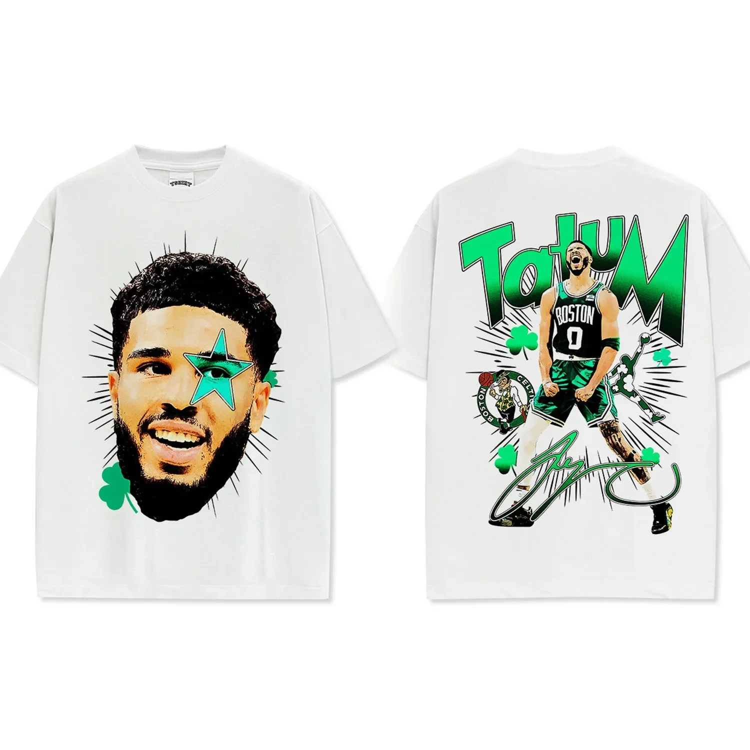 Винтажная американская Татум двухсторонняя Футболка с принтом коротким рукавом