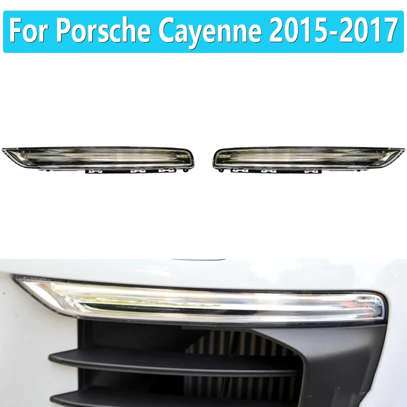 

For Porsche Cayenne 2015 2016 2017 Car Daytime Running Light Day Light LED DRL Driving FogLamp Car Light 7P5941181J 7P5941182J