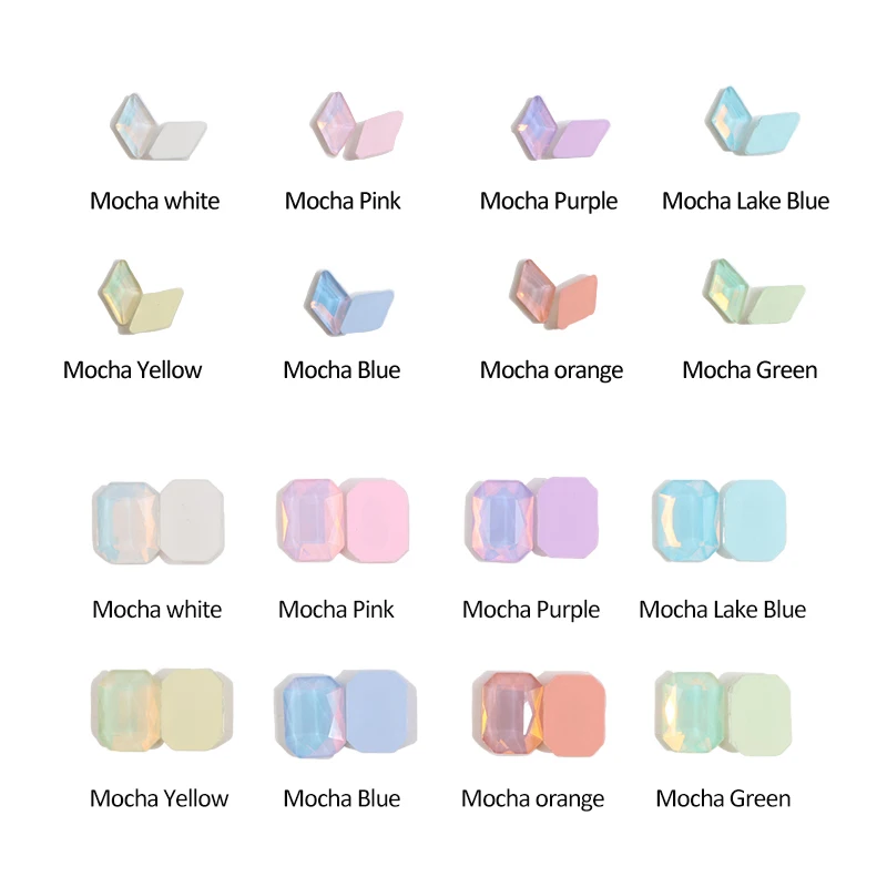 

Ромб и восьмиугольный мокко, 8 цветов, Плоская Задняя стеклянная искусственная бриллиант, 30/100 шт.