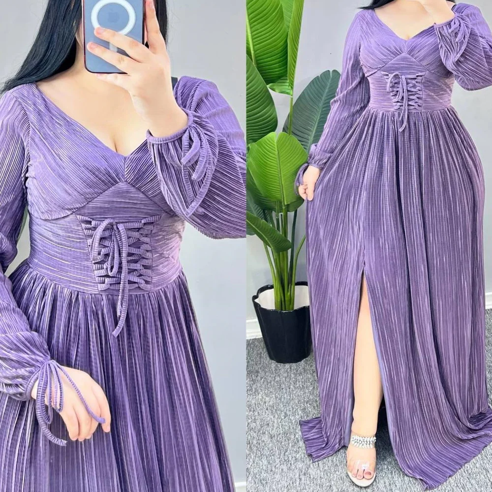 

Женское вечернее платье в пол, с V-образным вырезом