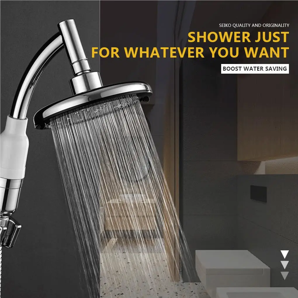 

RecabLeght 6 Inches Pressurized Shower Head High Pressure Top Sprayer Water Filter Jetting Bath ShowerHead Bathroom SPA Nozzle