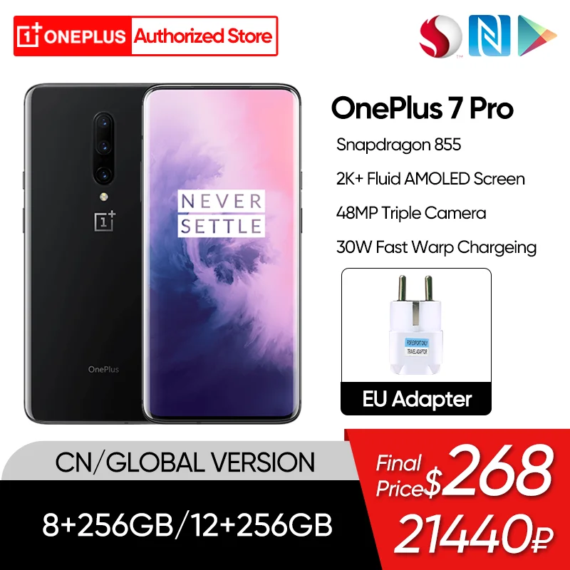 

Оригинальный смартфон OnePlus 7 Pro с глобальной прошивкой, 6 ГБ, 128 ГБ, тройная камера 48 МП, Snapdragon 855, жидкий AMOLED экран, 6,67 дюйма, телефон с NFC