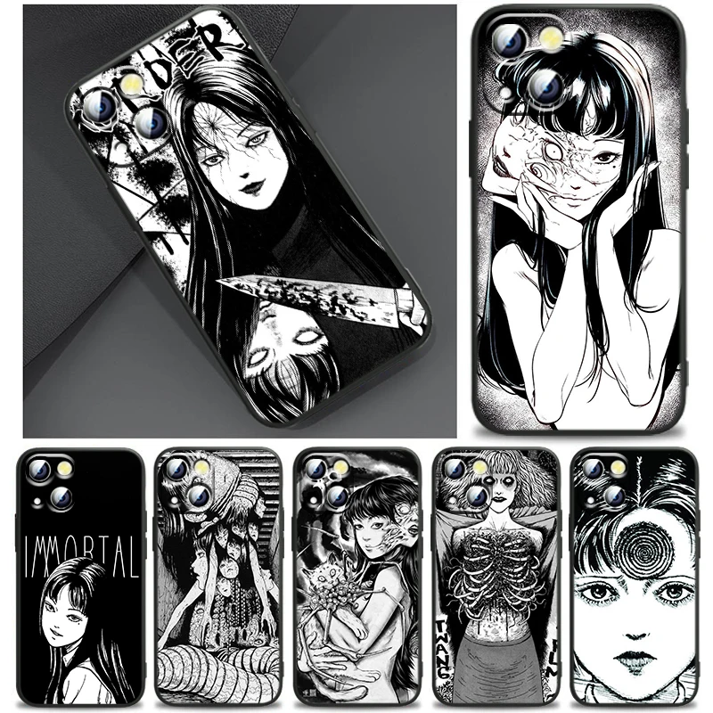 

Joji Ito Horror Manga Tomie Cover For Apple iPhone 14 13 12 11 SE XS XR X 7 8 6 mini Plus Pro MAX 2020 Black Phone Case