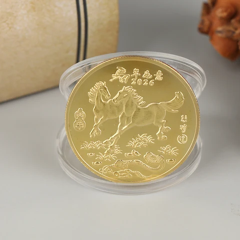 Китайская памятная монета 2026 год Лошадь Металл